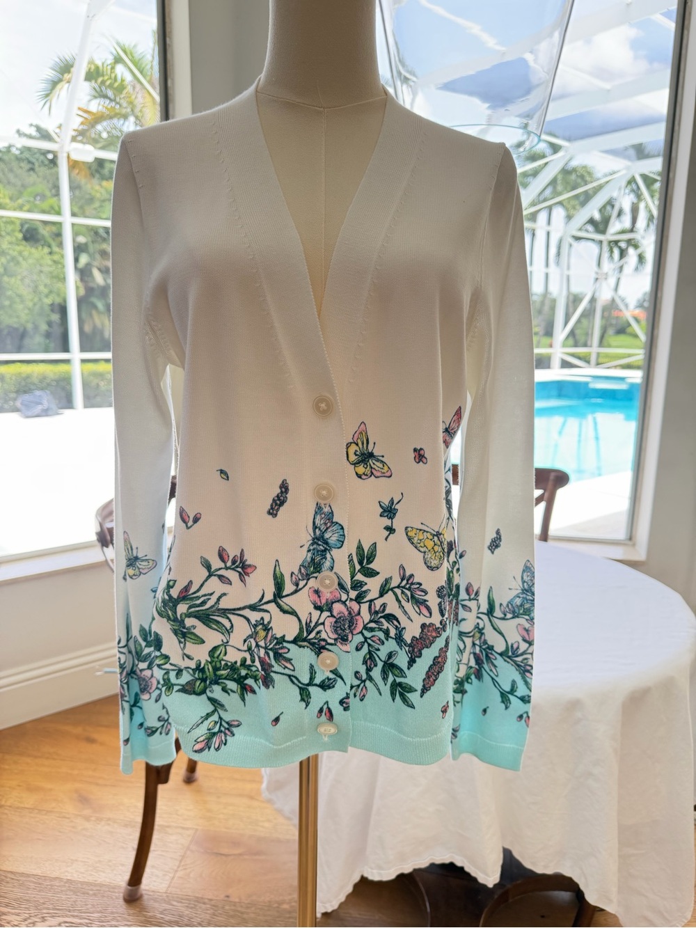 Talbots Cream V-Neck Sweater